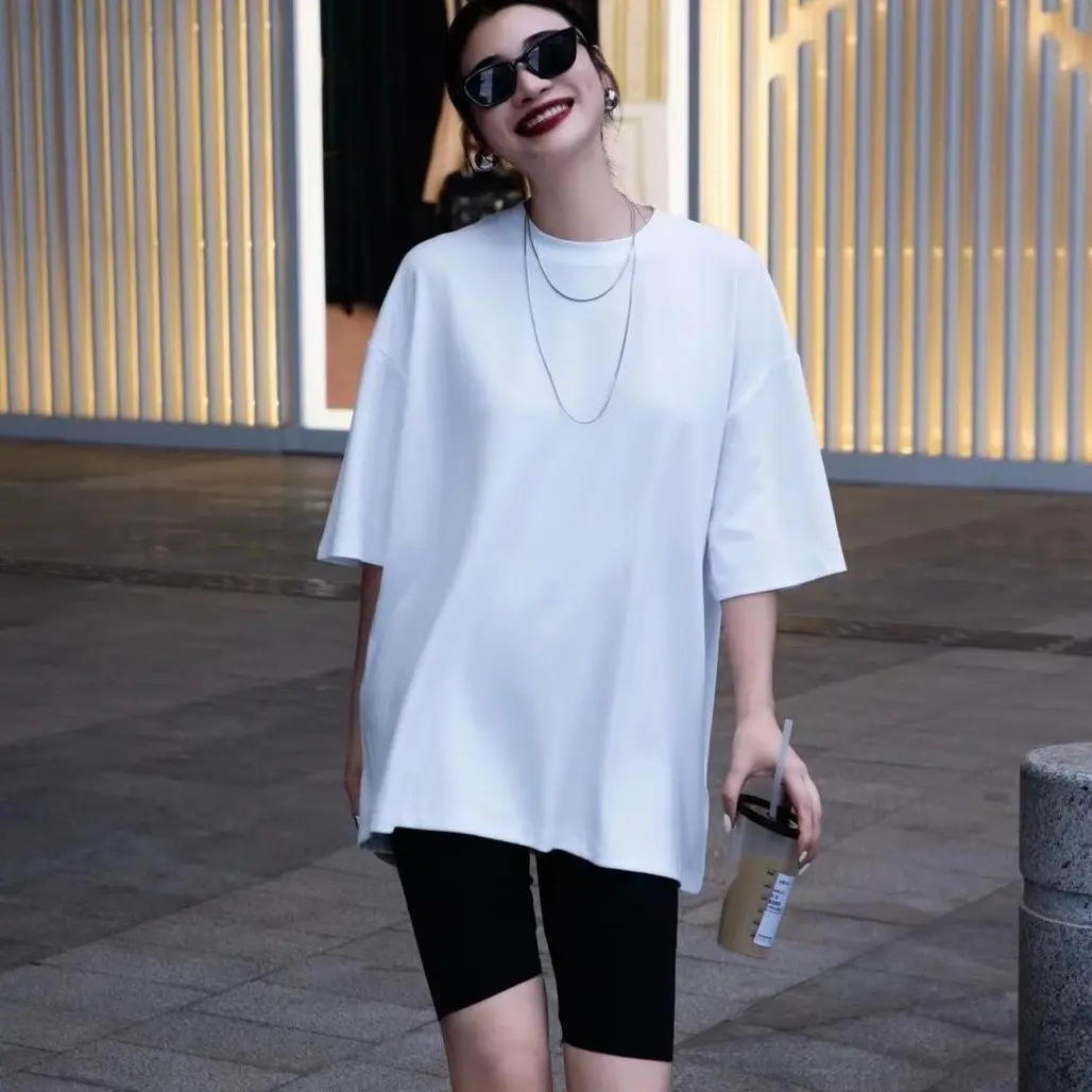 Áo phông Nữ trắng chất cotton Hot New 2025 Cổ Tròn Top Women cá tính trơn áo  love