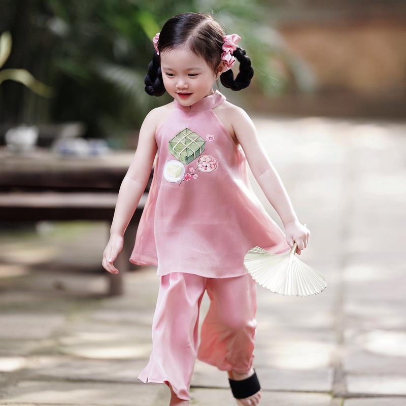 Set yếm đào bánh chưng Hồng, Xanh 4