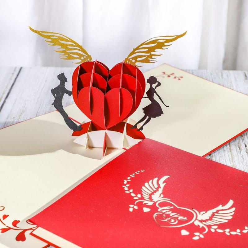 Postcard Foldable Flying Love Greeting Card Paper Elegant 3D - TikTok ...
