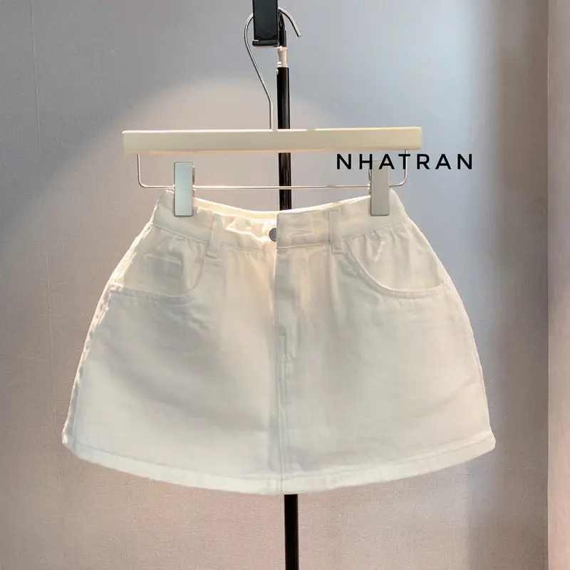 VÁY XÒE BỒNG - Chân váy jean nữ ngắn chất Denim Cotton Women mềm mịn có lót quần bảo hộ CV-306 5