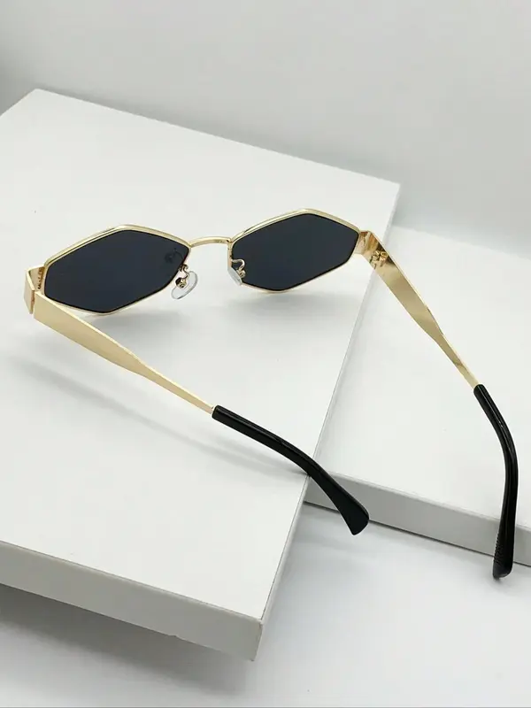 Vintage Geometric Frame Sunglasses, Trendy Casual Sunglasses for Women, Fashion Accessories for Everyday Use and Outdoor Activities 3