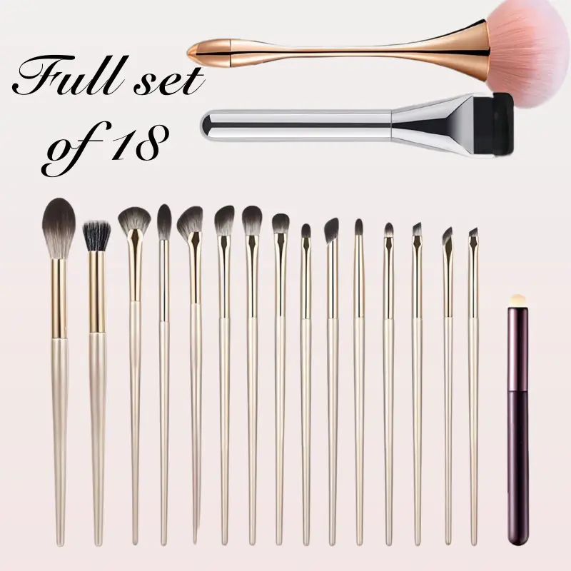 Gilt Full Set Makeup Brush High Gloss Eye Blush Loose Powder Soft Brush Beginner 18 Piece Set