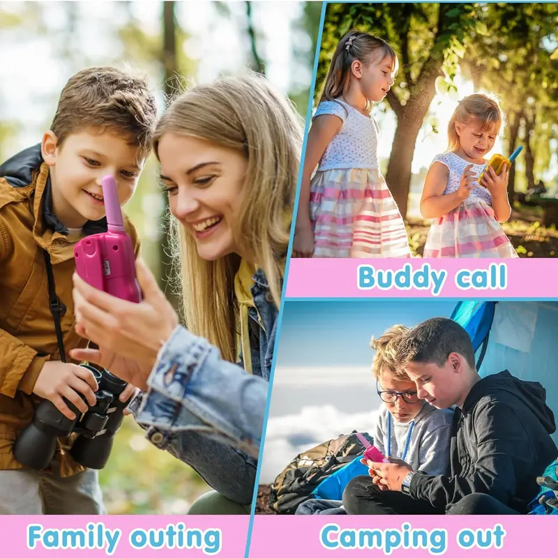 22 Channel 2 Way Radio Toy without Batteries, 2 Counts LCD Display Walkie Talkies with Backlit LED Flashlight, Suitable for Outdoor, Camping, Hiking 4