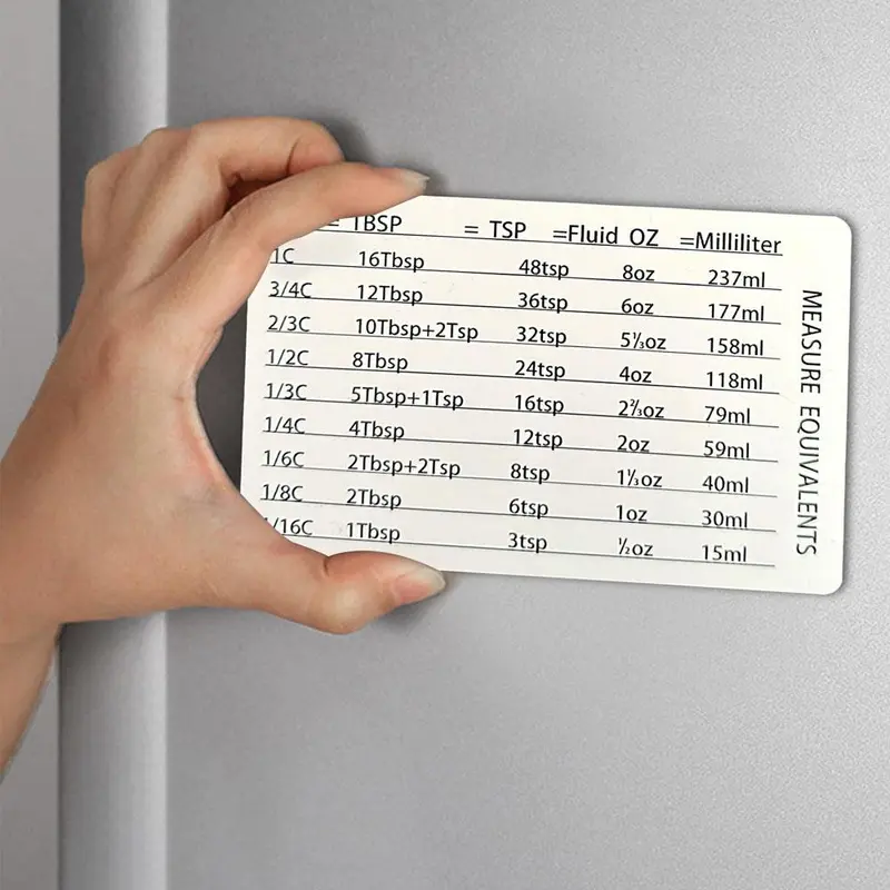Magnetic Kitchen Conversion Chart, 1 Count Measurement Conversion Chart Magnet, Kitchen Accessories 7