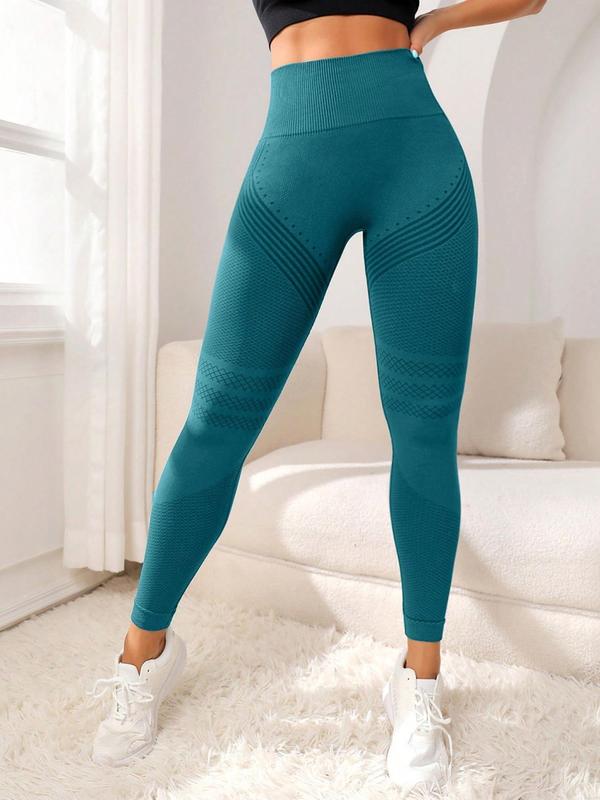 Women's Striped Print High Waist Sports Leggings, Comfy Breathable High Stretch Seamless Skinny Pants for Yoga Running, Ladies Sportswear for Indoor Outdoor Wear 1