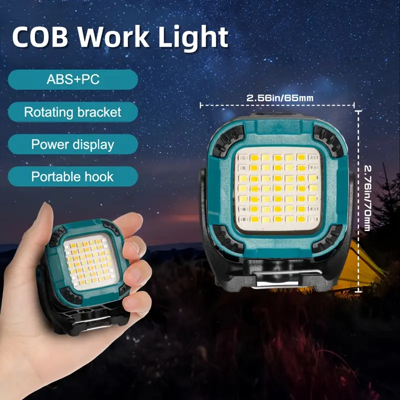 Đèn làm việc COB Cầm Tay Đèn pin EDC, có thể sạc lại, với đầu xoay 360 °, đế từ tính, 14 chế độ, thích hợp để cắm trại, bảo trì và các tình huống khẩn cấp 2