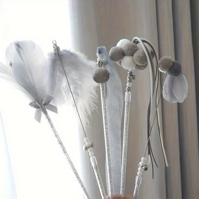 5-Piece Cat Teaser Set: Bite-Resistant Feather & Bell. Interactive Pet Supplies Must-Have! 0