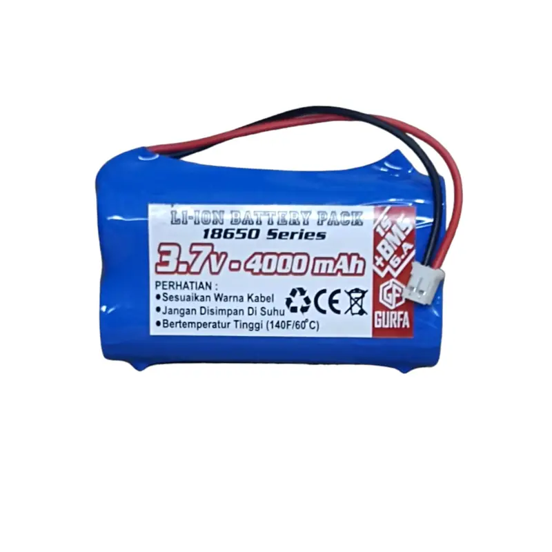 Baterai RC / Baterai Speaker & Alat Elektronik Lainnya 2X 18650 4000mAh 3,7V BMS 1S 6A  SOKET JST PH 2.0 2 PIN 2