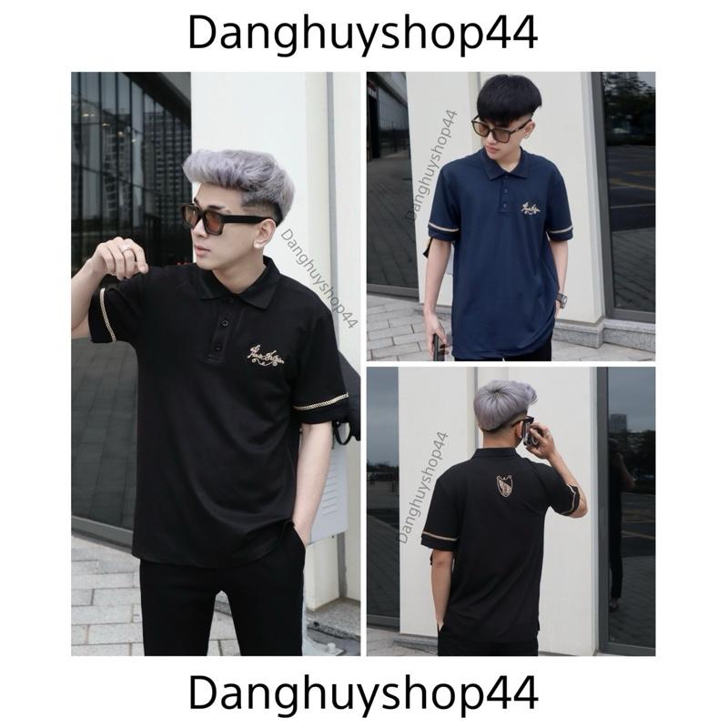 Áo Polo Nam Q.C, Hoạ Tiết Thêu Chữ Vàng Và Logo Sau Áo, Chất Liệu Vải Gai Dệt Kim Sợi Nhỏ, Thoáng Mát Co Dãn 4 Chiều