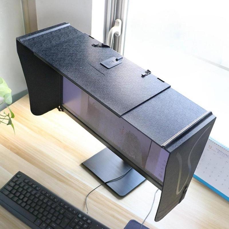 Desktop Computer Monitor Hood Sunhood Easy to Install High Performance Adjustable Universal for Office Play Games 4