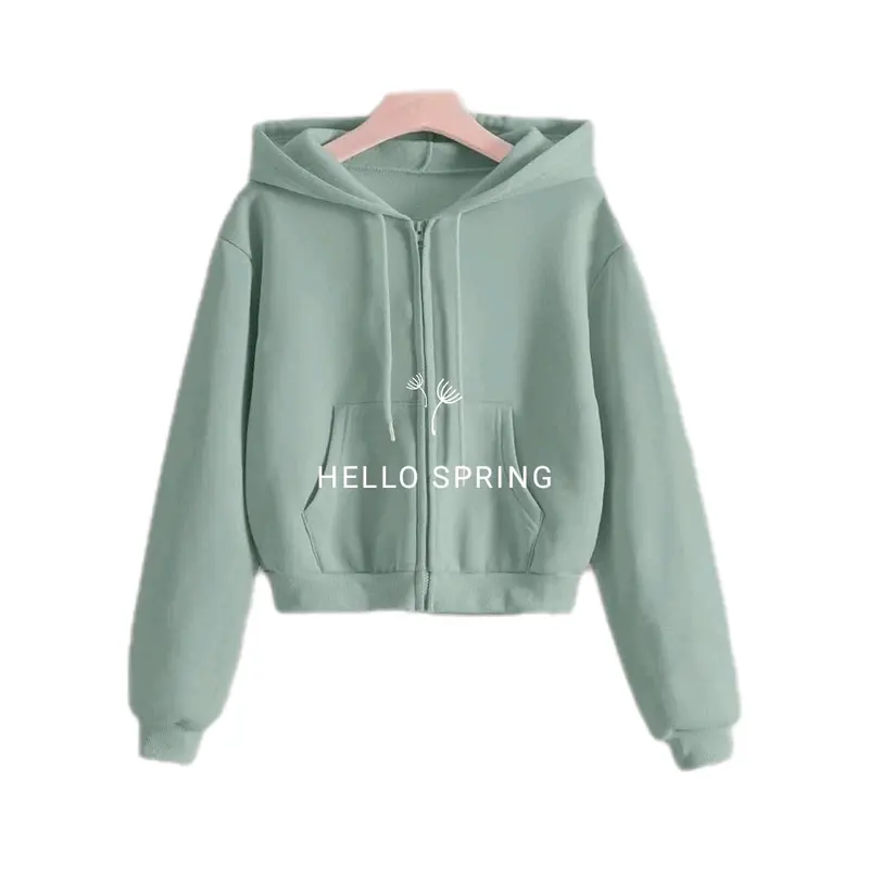 Jaket Hoodie Crop Zipper Kekinian Dengan Fleece Lembut Wanita Sweater Oversize Nyaman 4