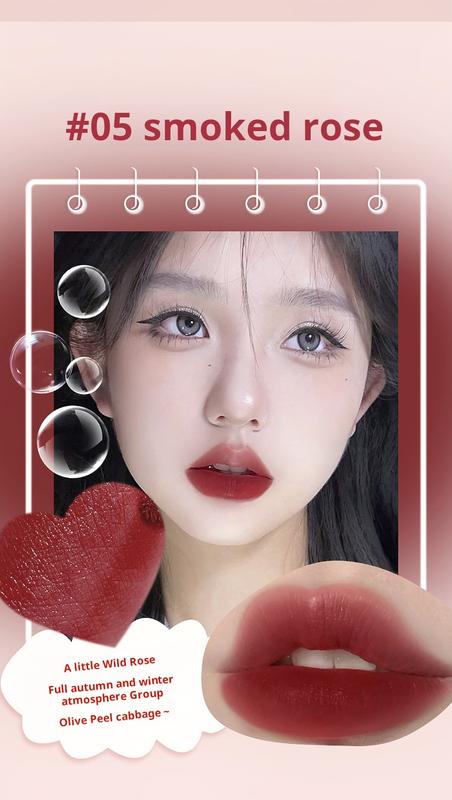 Product Introduction of MKlNG PRETTY-Lip glaze, 6 warna pilihan, tekstur baldu, tiada garis bibir, tidak mudah melekat pada cawan, matte, gincu kulit, gincu solek Lipstick Makeup Lipstik 14