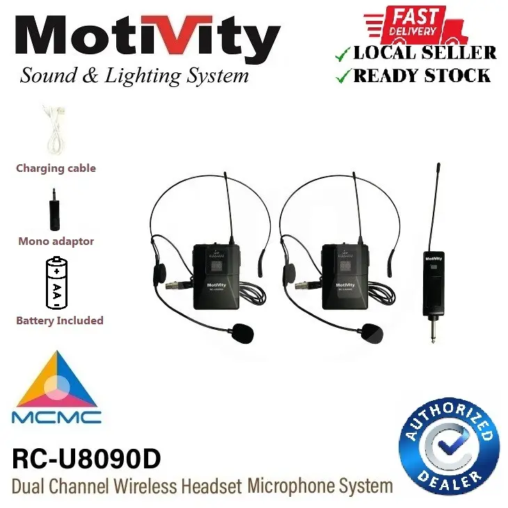 Motivity RC-U8090 UHF Wireless Headset/Clip Microphone (MCMC - TikTok ...