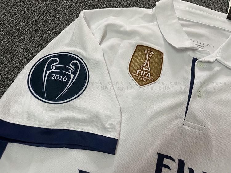 Product Introduction of Real Madrid 2016-2017 Home Uniform Champions League Short Sleeve Soccer Jersey No. 7 Cristiano Ronaldo No. 4 Ramos Bale Retro Custom Team Uniform 13