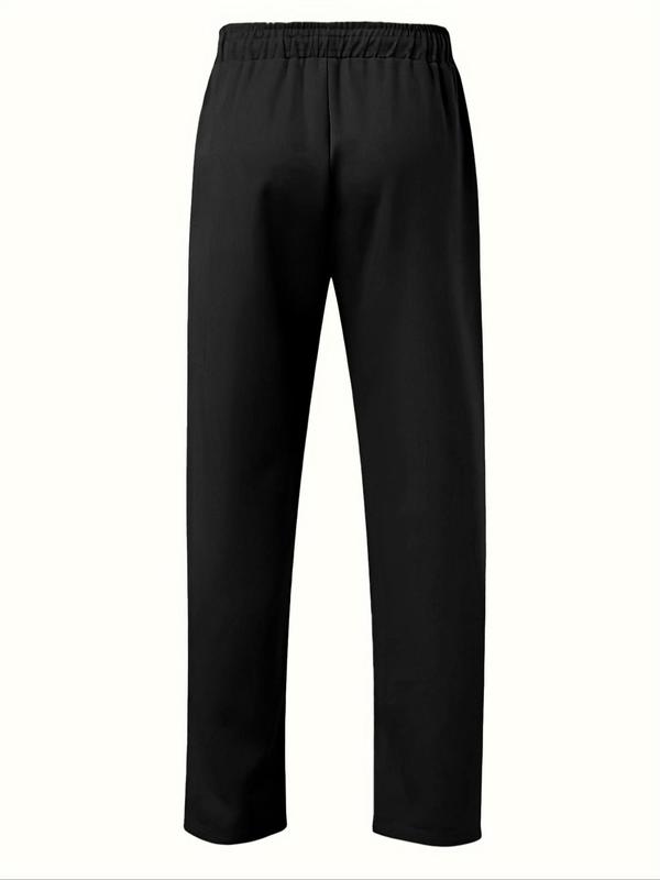 Men's Muslim Button Up Shirt & Trousers Set, Elegant Long Sleeve Button Front Top & Drawstring Waist Pants Set, Casual Spring & Fall Outfits for Men 3