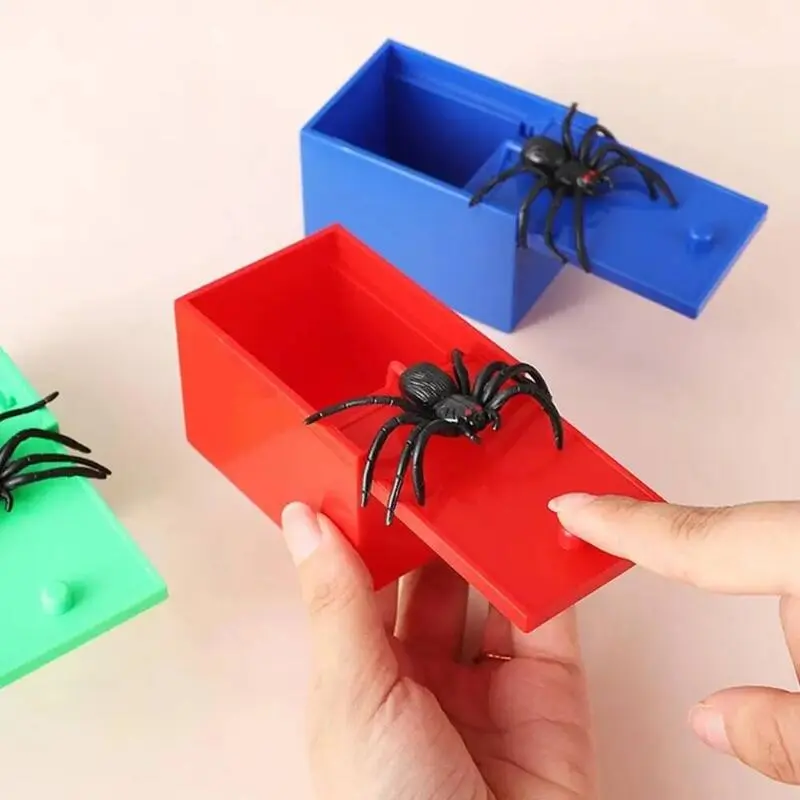 Colorful Plastic Prank Prop Scary Mischief Spider Scare Box in Case ...
