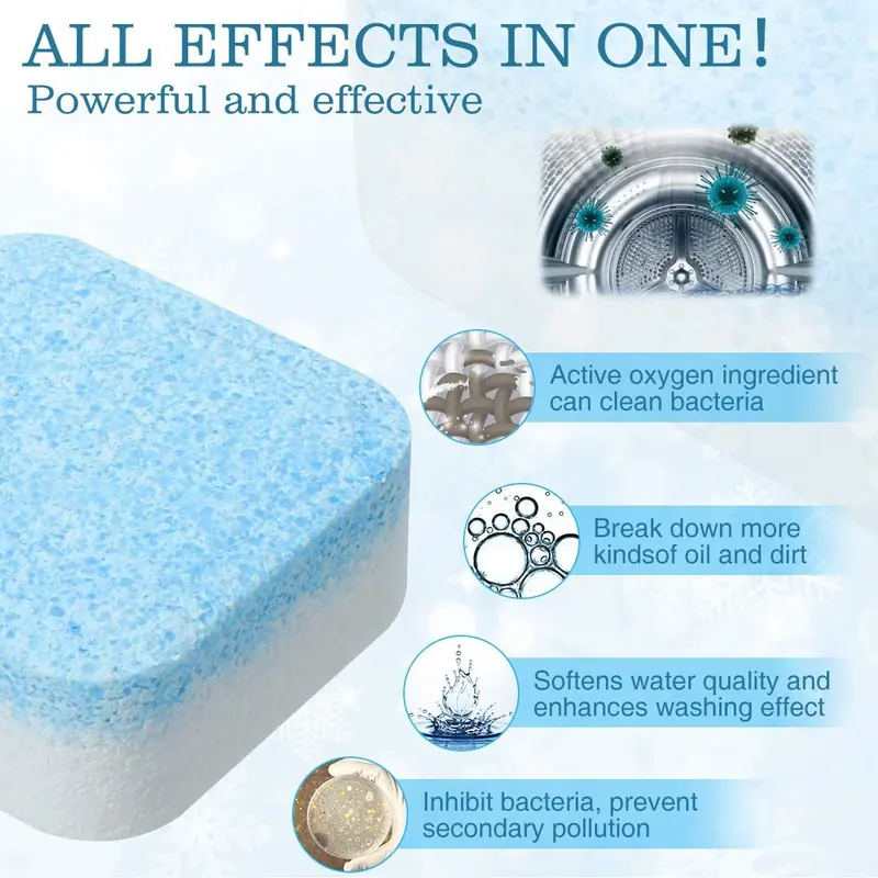 Pembersih Mesin Cuci Laundry Secara Otomatis Dengan Bentuk Tablet Detergen Deep Cleaner Washing Membersihkan Tabung Machine Dari Kotoran Membandel Ampuh Aman Hilangkan Kerak Jamur dan Anti Bakter 7