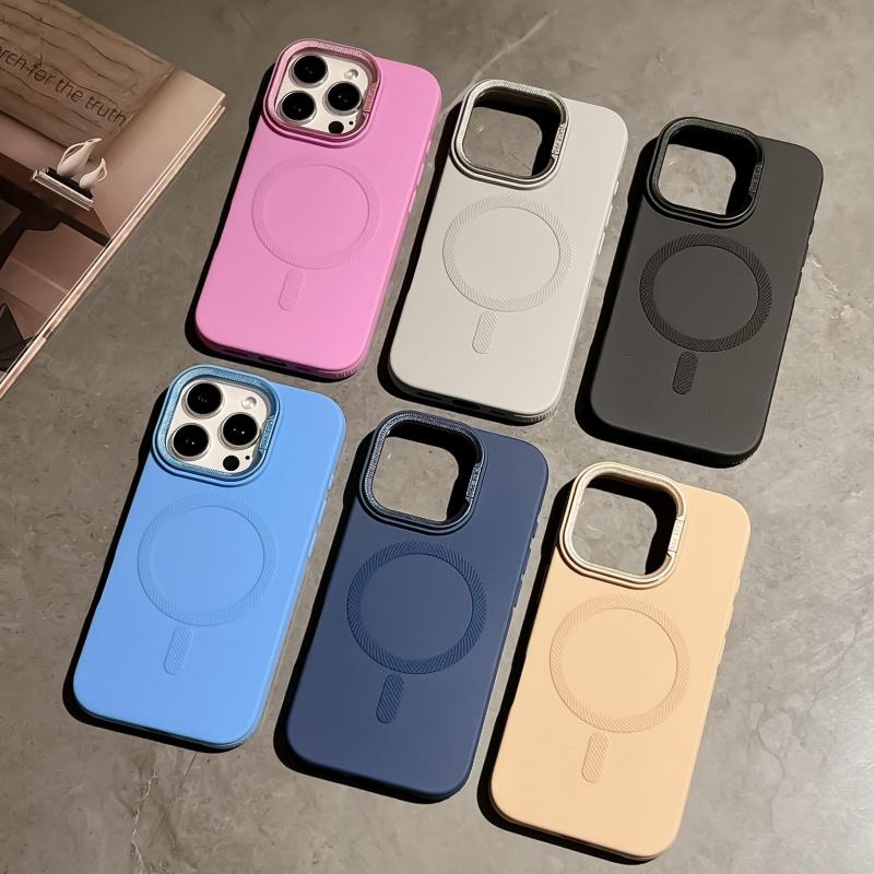 Ốp lưng điện thoại từ tính có giá đỡ ống kính chất liệu TPU mềm ốp bảo vệ chống sốc và chống rơi phù hợp với iPhone 16 15 14 13 12 11promax và 16 15 14Plus