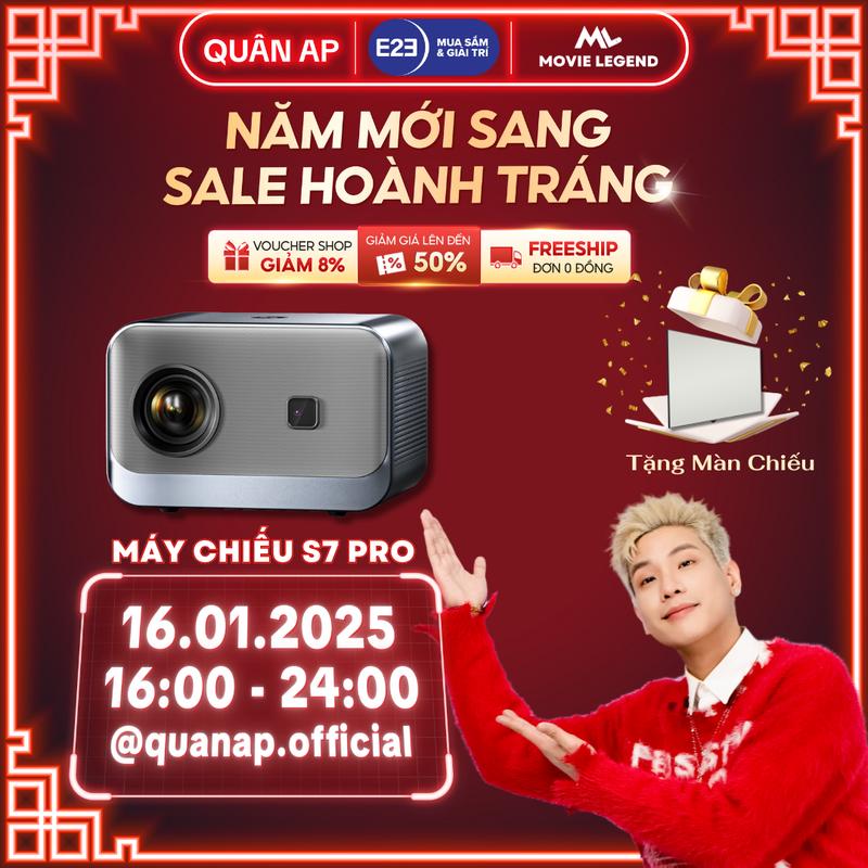   Quan AP x Movie Legend   Máy Chiếu Mini S7 Pro HD - Hỗ Trợ Full HD Hệ Điều Hành Android 12 Projector máy  chiếu SG - HCM 