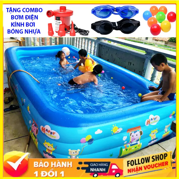 Bể bơi bốn mùa giá rẻ, chất lượng, bền đẹp, 3 Tầng, Dày Dặn, Chống Trượt Nhiều Kích Thước Giao Siêu Tốc