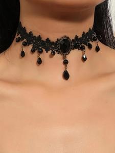 Gargantilla elegante decorada con diamantes de imitación para mujer, estilo gótico exquisito y moderno, joyería de moda para fiestas y decoración diaria de ropa