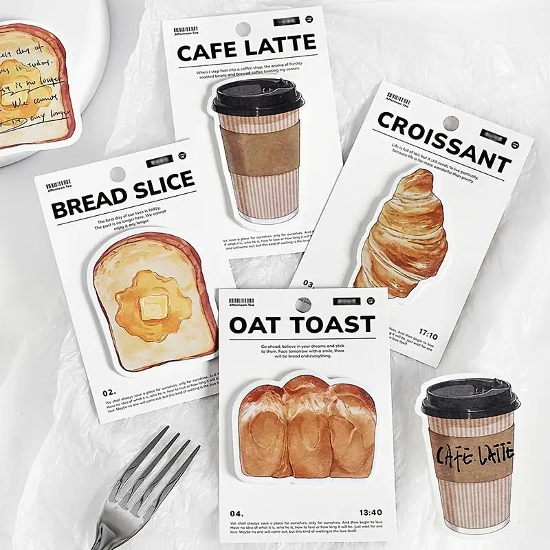 Coffee & Bread Pattern Sticky Note, 120pcs/set Creative Baking Themed  Sticky Note, Sticky Memo Pad for Home Office Dormitory School
