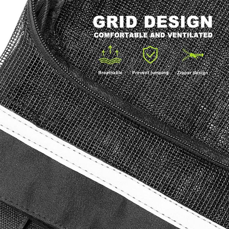 Grid Design Bicycle Pet Carrier, Breathable Bicycle Pet Net, Zipper Pet Protective Cover, Dog & Cat Accessories for Outdoor Cycling 4
