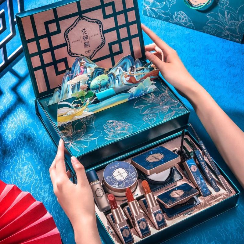 Bộ trang điểm Nội địa Trung đầy đủ 10 món KAQILI Tặng kèm túi đựng Bộ trang điểm đầy đủ