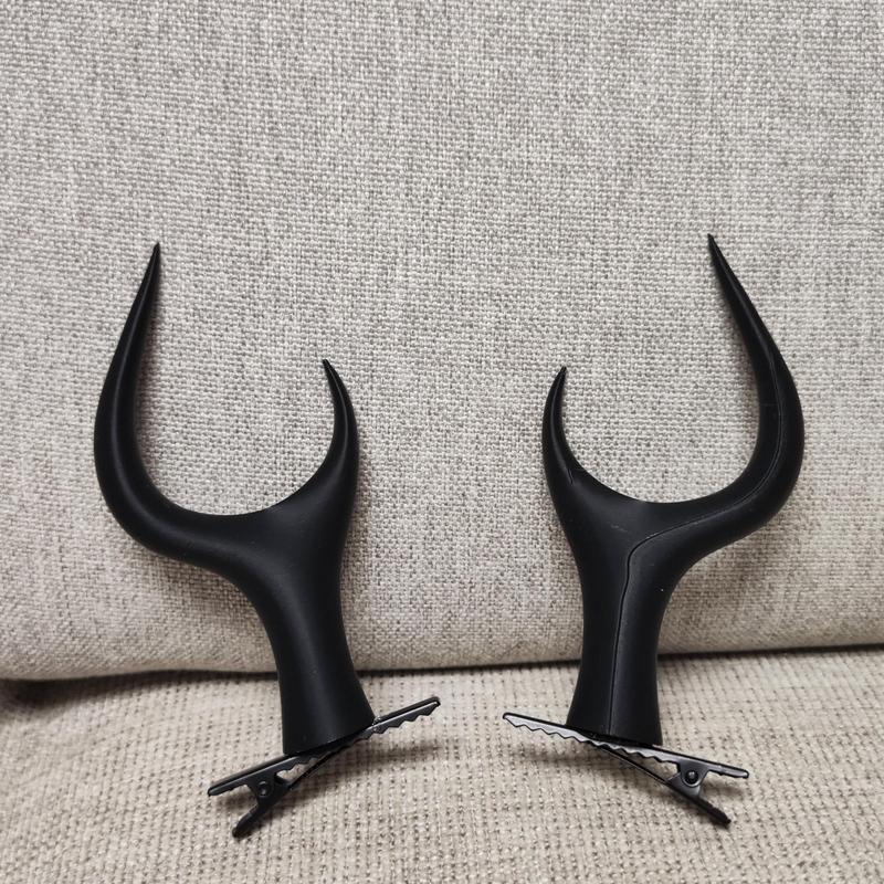 Product Introduction of 3D Printed Devil Horns Headwear, 2 Counts Creative Horns Hair Clip, Cosplay Costume Party Accessories for Women & Girls 11