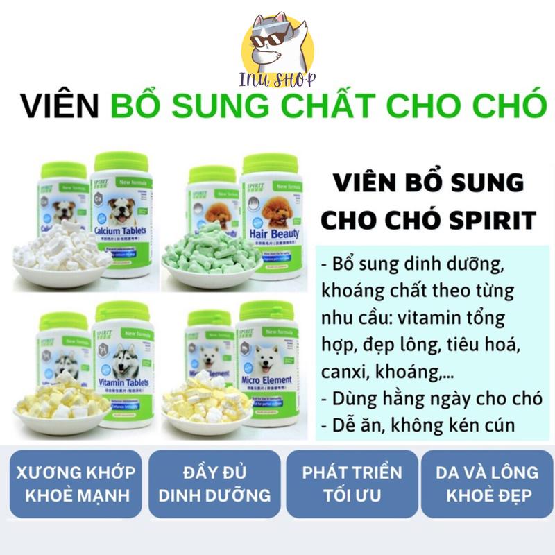 SPIRIT viên bổ sung dinh dưỡng canxi khoáng chất vitamin cho chó mèo. Viên khoáng nhai lọ 160G hàng chính hãnġ