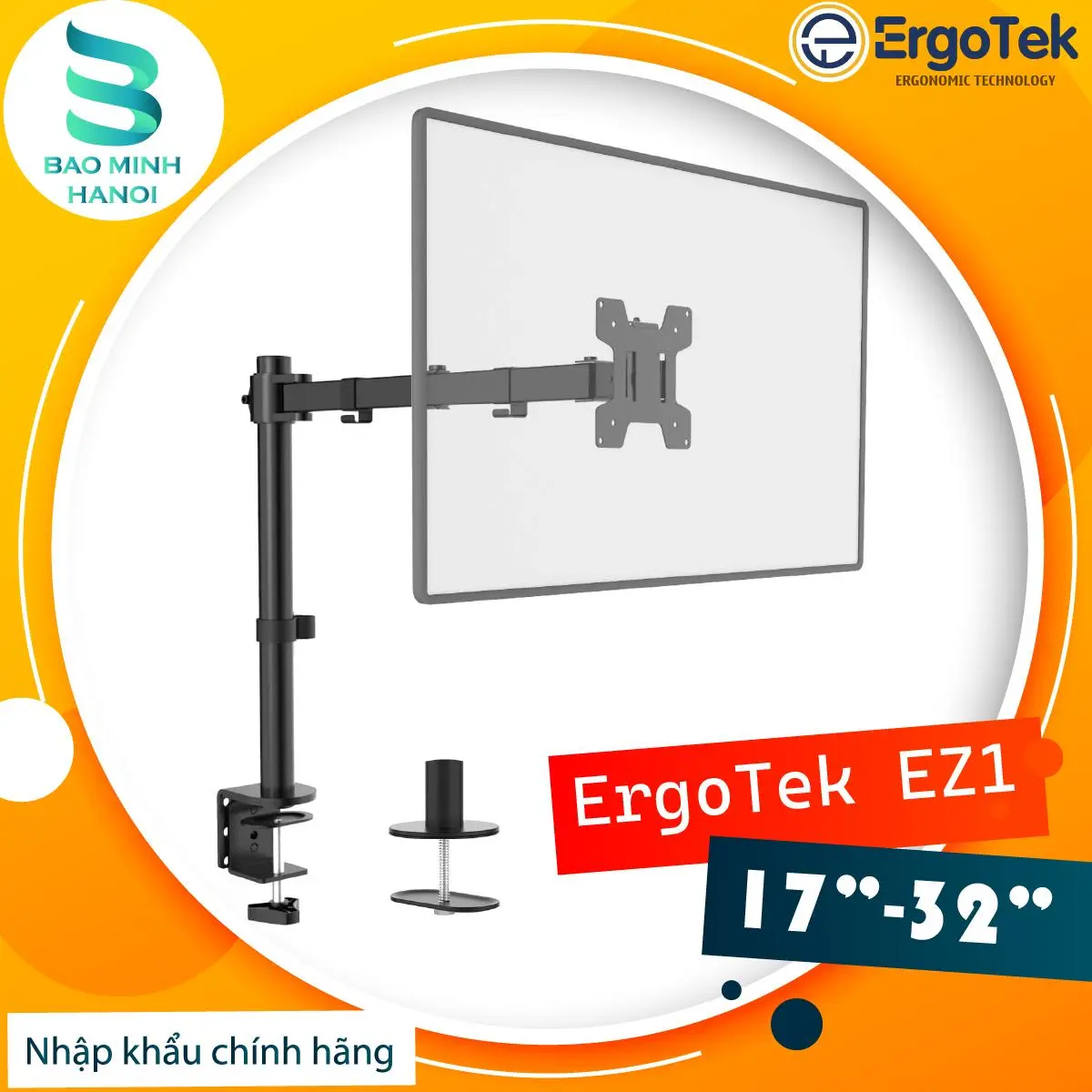[ErgoTek EZ1] [17 - 32 Inch] - Giá Treo Màn Hình  - Arm Monitor - Xoay 360 độ - [Rẻ Hơn NB F80] - Phụ Kiện Hàng Đầu