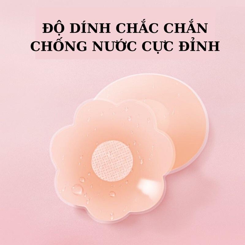 Miếng dán ngực silicone siêu dính chống nước dùng được nhiều lần VANISA DMAT12 Nữ Women Tim Sen Cao Su 1