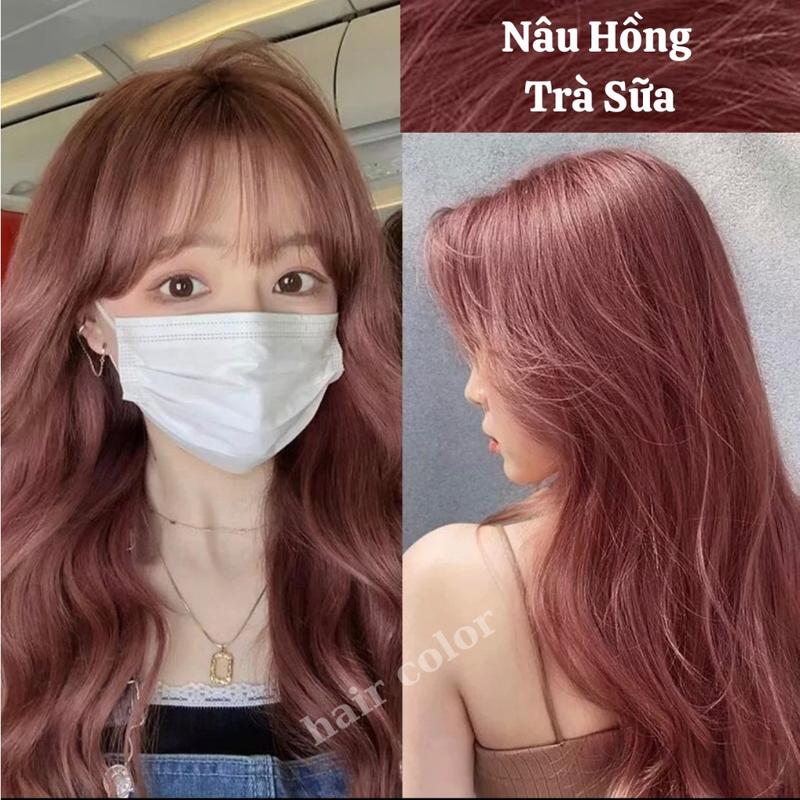  Thuốc nhuộm tóc màu nâu Hồng trà thuốc nhuộm tóc màu Nâu Hồng Trà không cần Tẩy tóc 