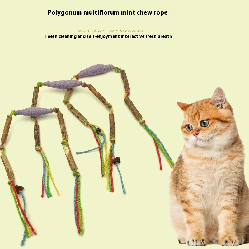 Cat Teaser Toy Mu Tianmiao Mint Bag Bite Rope Self-Hi Interactive Molar Tooth Cleaning Wear-Resistant Bite-Resistant Pet Supplies