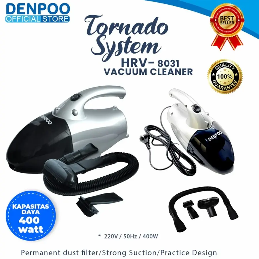 DENPOO Vacuum Cleaner Silver HRV 8031 Tornado System BEST SELLER