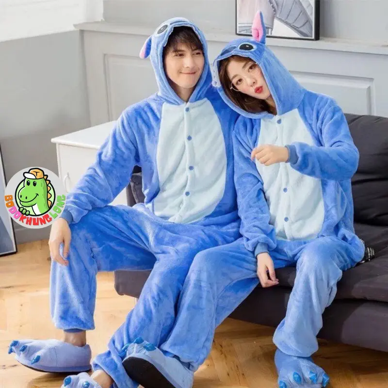Bộ đồ Stitch Xanh, bộ đồ hình thú cho Trẻ em và Người lớn hàng Quảng Châu Loại 1 [KL20] 0