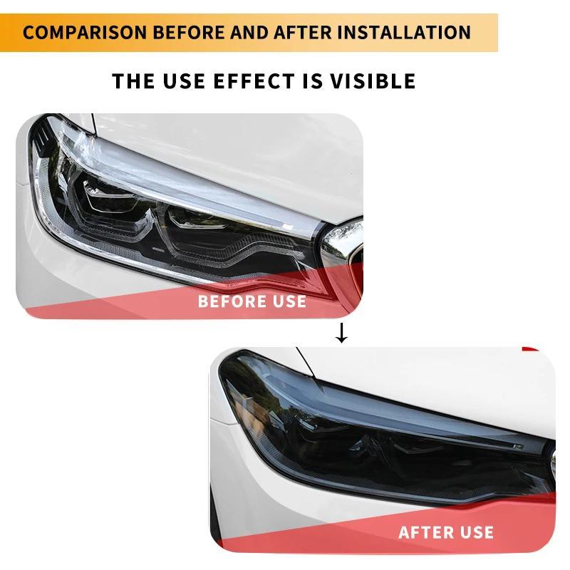 Product Introduction of 30CMx1M/2M/3M Car Headlight & Taillight & Fog Light Lamp Film Smoke Black TPH PU PPF Protective Film For Car Styling 3