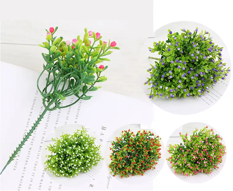 Cành Hoa Chiêm Điểm Hoa Milan giả bằng nhựa nhiều hoa nhỏ - Hoa Giả Trang Trí