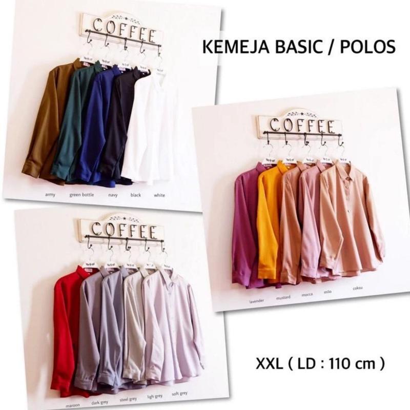 Product Introduction of Kemeja Wanita Polos Lengan Panjang Atasan Kancing Outfit Kasual Formal Bahan Mostcrepe Premium By AS Fashion 6