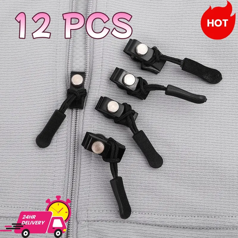 COD 12PCS Kepala Ritsleting / Resleting / Zipper Lock Rep Fix Emergency Zipper Retsleting/ Instant Zipper Puller Universal 10pcs jaket tali 0