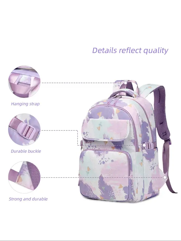 Fashionable Large Capacity Multi-compartment Backpack & Lunch Bag & Pencil Case Set, Trendy Backpack Set for Women & Girls, Casual Versatile High-quality Daily Commuting Bag Set 3