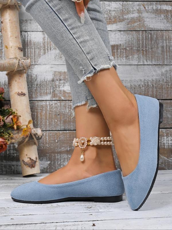 Women's Fashionable Solid Color Pointed Toe Slip on Loafers, Casual Comfortable Breathable Flat Shoes for Daily Wear, Lightweight Breathable Shoes for All Seasons, Girl 6