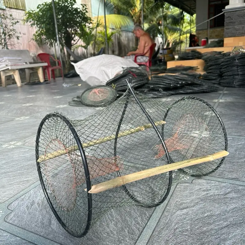 COMBO 10 Lờ cá 30x52 kèm 20 cây chống lờ cá ( lưới xanh rong ) 6