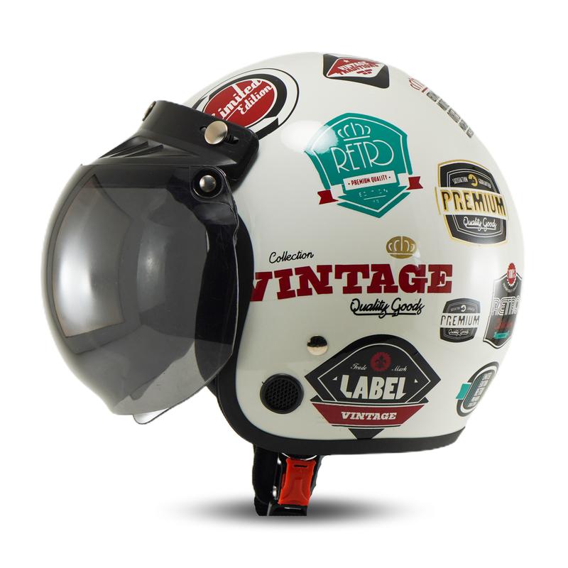 Product Introduction of helm bogo dewasa Helm SNi karakter Lucu kekinian Kaca Motorcycle 19