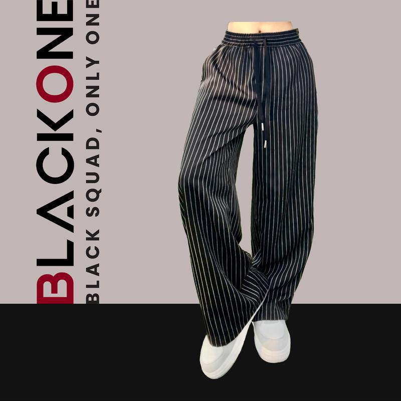 Quần Kẻ Suông Unisex Form Wideleg Vải Gold Hàn BLACKONE Foundations QN020425