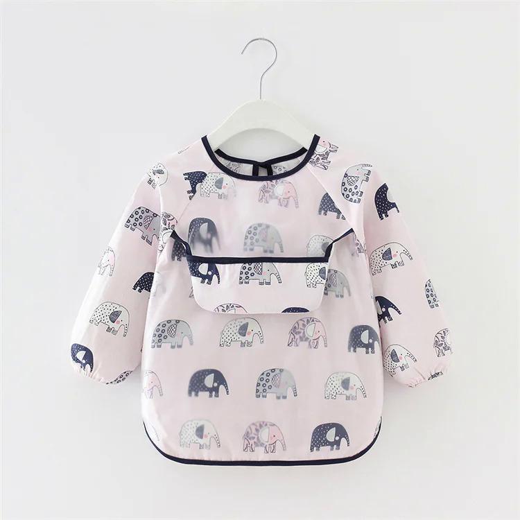 Product Introduction of Newborn Baby Bibs Blouse Waterproof Long-sleeved Reverse Dressing Infant Eating Clothes Apron Bib Protective Clothing 0-2Years 1