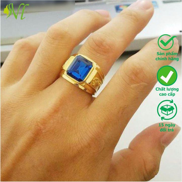 Nhẫn nam đẹp titan chạm rồng nhẫn phong thủy theo mệnh titan nhẫn đá đẹp nhẫn nam ngầu nhẫn nam cá tính manh nhẫn nam mạ vàng vàng trắng nhẫn đính đá màu trắng xám vàng - Đẹp Hơn Vui Hơn