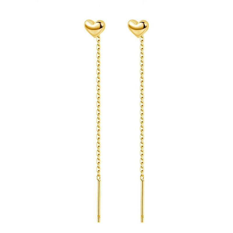 Product Introduction of 1Pair Heart Earrings Ins Temperament Long Heart-shaped Earrings Tassel K8Y8 19