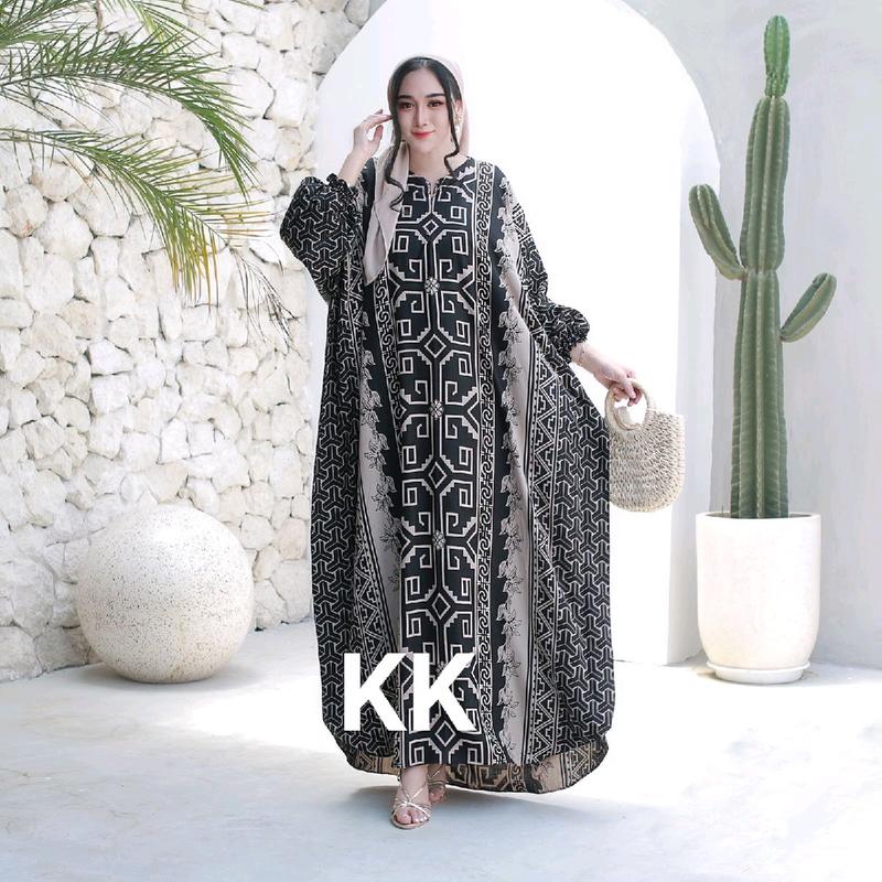 kaftan ALEA rayon Tebal Nyaman Bunga Muslim Cantik Panjang 3