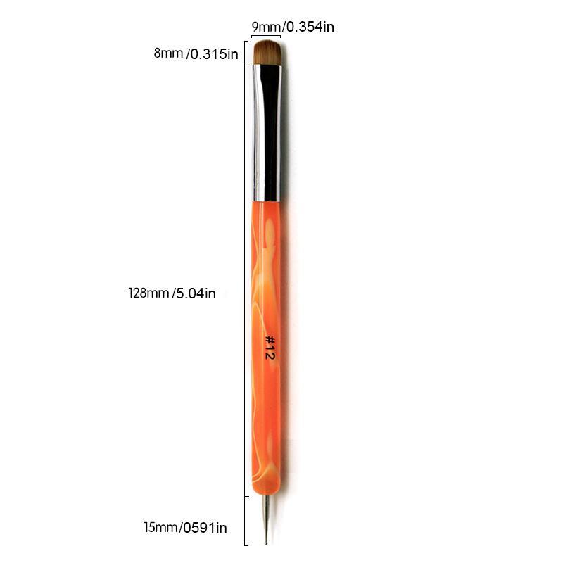Professional Nail Art Brush, Double Ended Nail Art Painting Brush, Nail Art Design Brush, Manicure Tool for Home & Salon Use, Christmas Gift 8